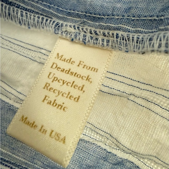 Christy Dawn Striped Seersucker Blouse Blue Small - Picture 6 of 7